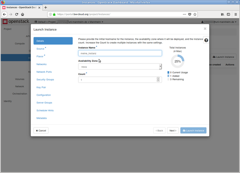 Step 4: Assign a name. If you create multiple VMs at once, they will be numbered consecutively according to the name you assign them.