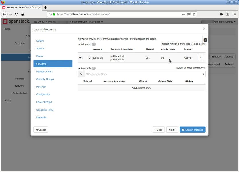 Step 10: Choose the appropriate network(s).